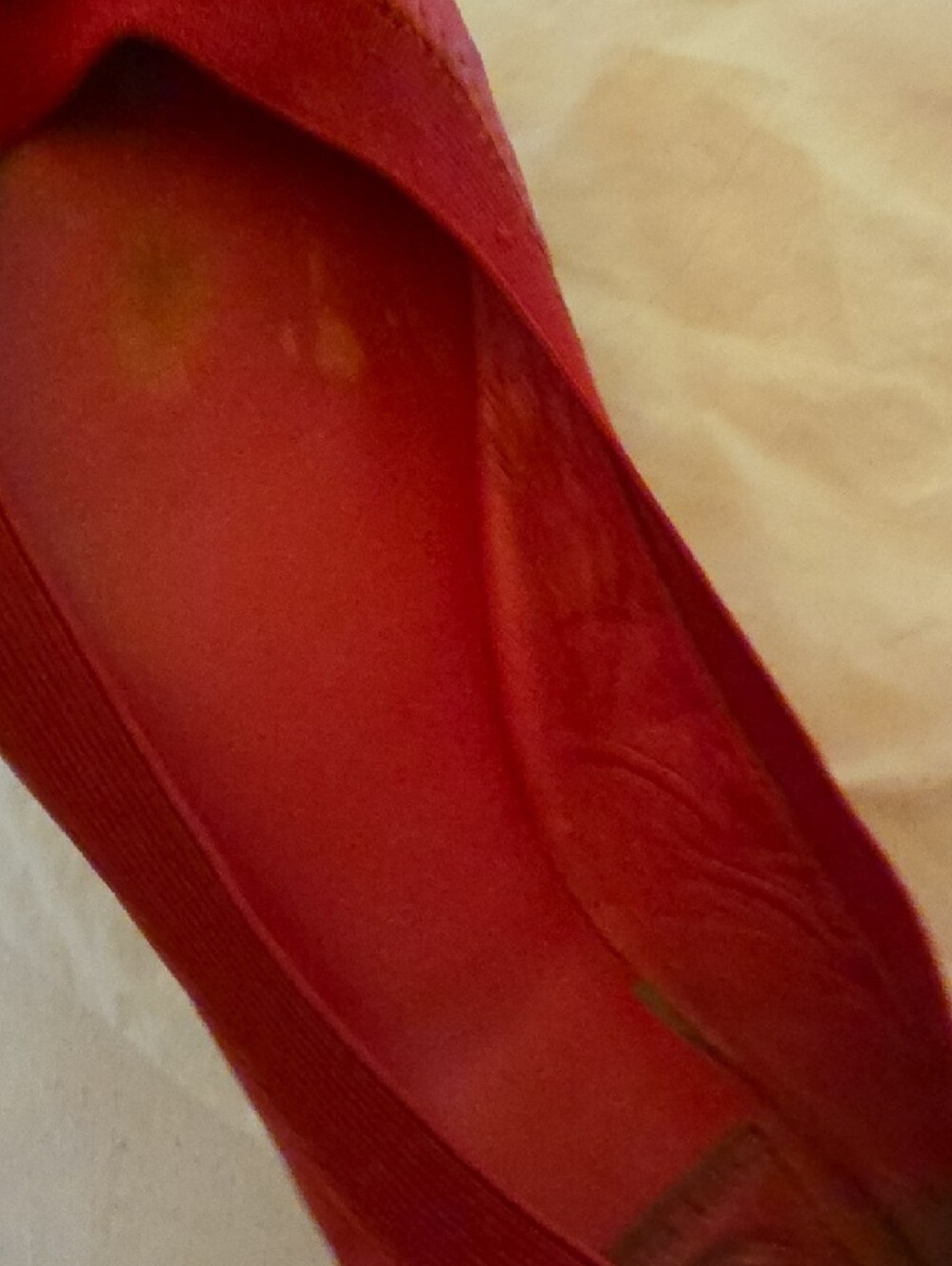Tory Burch Red Leather Logo Ballet Flat - Picture 3 of 4